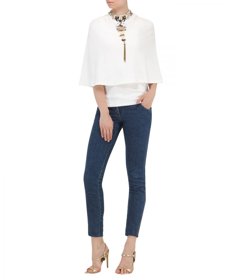 Ivory Sequin Embellished Cape with Inner Set
