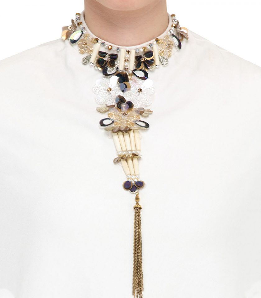 Ivory Sequin Embellished Cape with Inner Set - Image 3