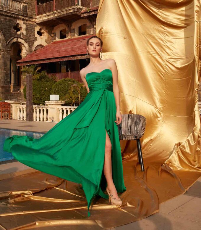 Emerald Green Strapless Dress